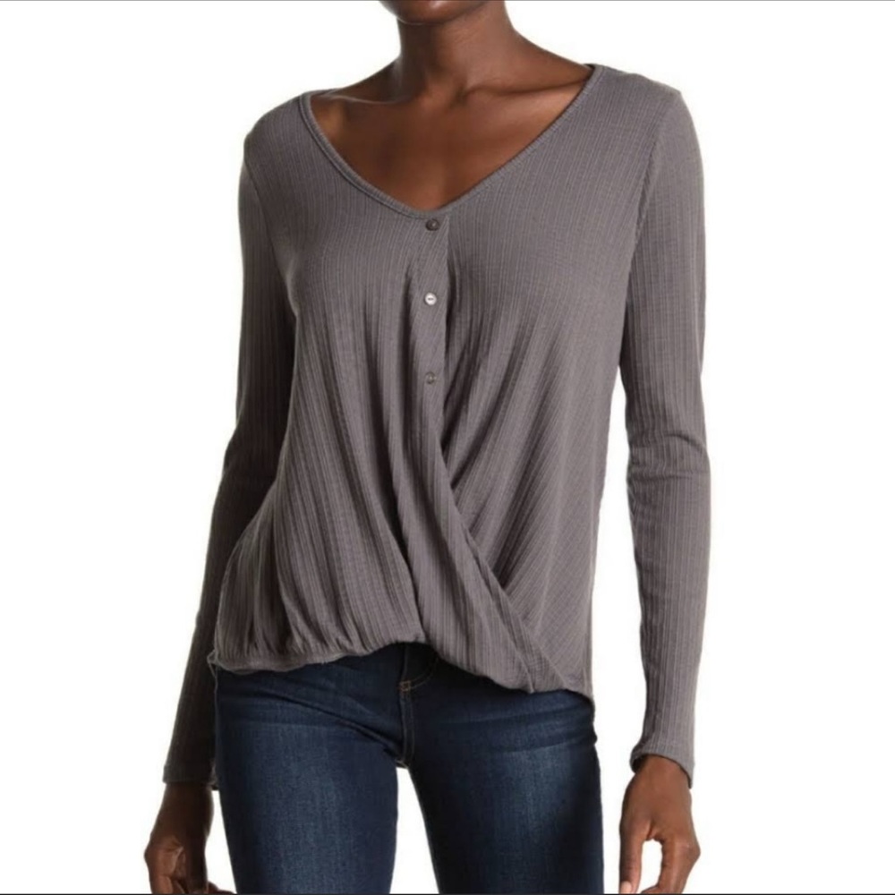 White Willow gray textured top